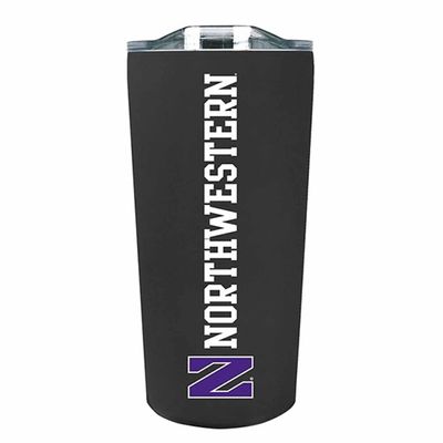Campus Colors NCAA Stainless Steel Tumbler perfect for Gameday - 18 oz - Double Walled - Keeps Drinks Perfectly Insulated (Northwestern Wildcats - Black)