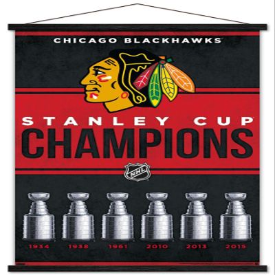 Trends International NHL Chicago Blackhawks - Champions 23 Wall Poster, 22.37" x 34.00", Premium Print and Black Hanger Bundle