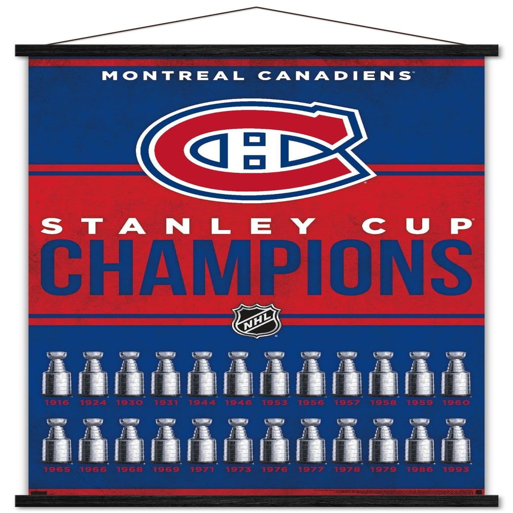 Trends International NHL Montreal Canadiens - Champions 23 Wall Poster, 22.37" x 34.00", Premium Print and Black Hanger Bundle