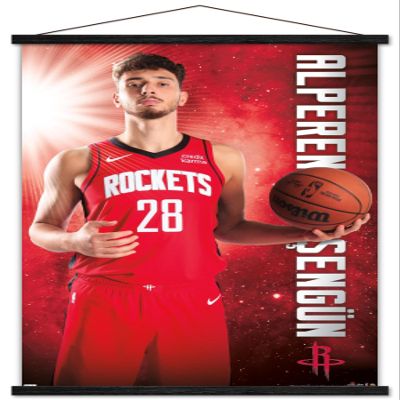 Trends International NBA Houston Rockets - Alperen Sengn 23 Wall Poster, 22.37" x 34.00", Premium Print and Black Hanger Bundle