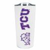 Campus Colors NCAA Stainless Steel Tumbler perfect for Gameday - 18 oz - Double Walled - Keeps Drinks Perfectly Insulated (TCU Horned Frogs - White) view 1