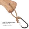 Gavigain Wooden Cup,Traditional Nordic Camping Wooden Mug Portable Handcrafted Coffee Cups with Lanyard and Carabiner Lightweight Resistant Drinking Cup for Coffee Tea Milk view 4