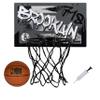 Franklin Sports NBA Brooklyn Nets Over The Door Basketball Hoop - Kids Indoor Hoop with Mini Basketball - NBA Fan Shop Toy for Bedroom + Office - Over The Door Set