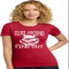 Medium Red Women Fluff Around & Find Out Funny Cat Lover Gift Idea Deluxe Soft T-Shirt view 1