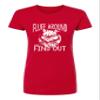 Medium Red Women Fluff Around & Find Out Funny Cat Lover Gift Idea Deluxe Soft T-Shirt view 2