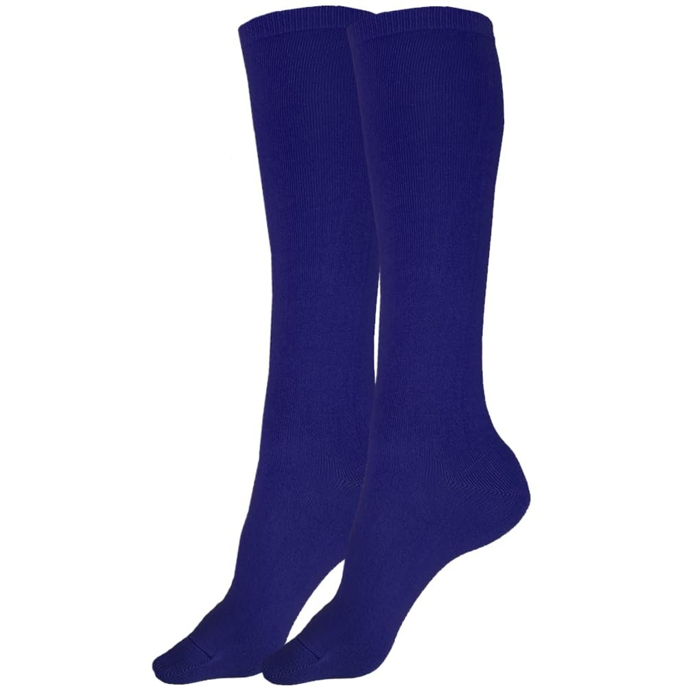 juDanzy Solid Knee High Socks for Sports or School Uniforms (10-15 Years, Navy Blue)