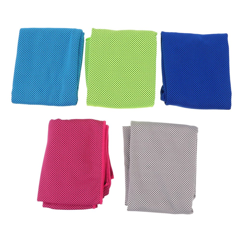BCOATH 5pcs Quick-Drying Cooling Towel Portable Ice Cold Face Towels for Outdoor Sports Yoga and Camping Skin-Friendly Material for Instant Relief Hot Weather