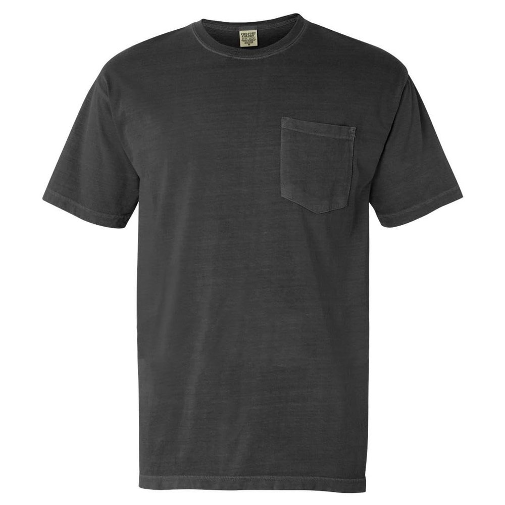 Comfort Colors Men's Adult Short Sleeve Pocket Tee, Style 6030 (Small, Charcoal)