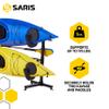 Saris Kayak Storage Rack, Heavy Duty Freestanding Storage for Two-Kayak, SUP, Canoe & Paddleboard for Indoor, Outdoor, Garage, Shed, or Dock, Adjustable Levels view 3