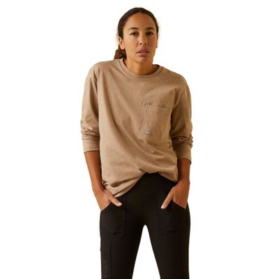 ARIAT Women's Rebar Workman Union City - Oatmeal Heather, X-Large