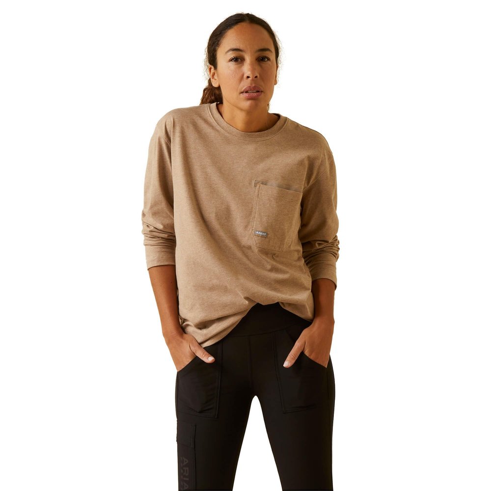 ARIAT Women's Rebar Workman Union City - Oatmeal Heather, X-Large