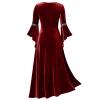 NATHGAM Womens 2023 Renaissance Clothing Dress Square Neck Sleeveless High Low Fairy Dress Vintage Medieval Steampunk Dress Red view 2