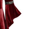 NATHGAM Womens 2023 Renaissance Clothing Dress Square Neck Sleeveless High Low Fairy Dress Vintage Medieval Steampunk Dress Red view 3