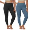 ODODOS 2-Pack Buttery Soft Lounge Yoga Leggings for Women 7/8 Length 25" High Waist Yoga Pants, Black+Ink Blue, Medium view 1