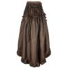 NATHGAM Women's Steampunk Dress Halloween Gothic Wrap Skirt Victorian Ruffle Pirate Skirt Ladies High Low Steampunk Skirts Brown view 2
