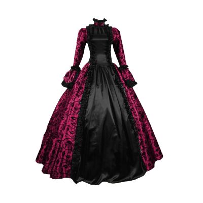 NATHGAM Women's Victorian Dress 18th Century Medieval Civil War Ball Gown Southern Belle Costume Rococo Dress Inspiration Red