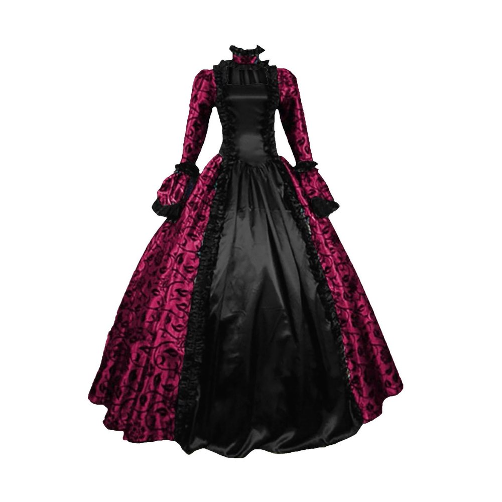 NATHGAM Women's Victorian Dress 18th Century Medieval Civil War Ball Gown Southern Belle Costume Rococo Dress Inspiration Red