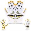 LISAAZ Football Gloves Sticky Grip Youth Football Gloves | Receiver Durable Youth & Adult Tacky Sports Training Game Day Gear Gift (Shark/White&Gold, Youth X-Small/Small) view 1
