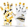 LISAAZ Football Gloves Sticky Grip Youth Football Gloves | Receiver Durable Youth & Adult Tacky Sports Training Game Day Gear Gift (Shark/White&Gold, Youth X-Small/Small) view 2