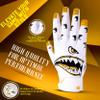 LISAAZ Football Gloves Sticky Grip Youth Football Gloves | Receiver Durable Youth & Adult Tacky Sports Training Game Day Gear Gift (Shark/White&Gold, Youth X-Small/Small) view 4