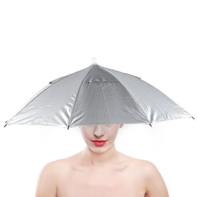 2PCS Folding Umbrella Hat, Compact and Portable Hands Sun, Headband for Adults, Waterproof Fabric, Ideal for Outdoor Activities, Beach, Fishing, and Festivals