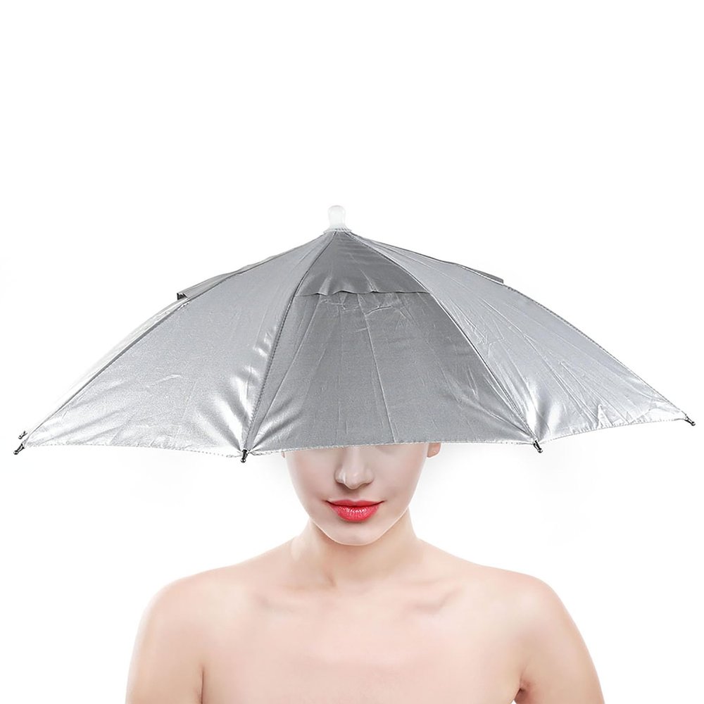 2PCS Folding Umbrella Hat, Compact and Portable Hands Sun, Headband for Adults, Waterproof Fabric, Ideal for Outdoor Activities, Beach, Fishing, and Festivals
