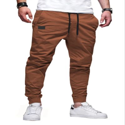 JMIERR Mens Casual Joggers Pants - Cotton Drawstring Chino Cargo Pants Hiking Outdoor Twill Track Jogging Sweatpants Travel Pants with Pockets for Men, 5XL, C Brown2