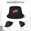 Hearts Venezuela Flags and Puerto Rico Flag Bucket Hat for Men Women Summer Beach Hat Fishing Cap Sun Hats Black view 3