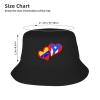 Hearts Venezuela Flags and Puerto Rico Flag Bucket Hat for Men Women Summer Beach Hat Fishing Cap Sun Hats Black view 4