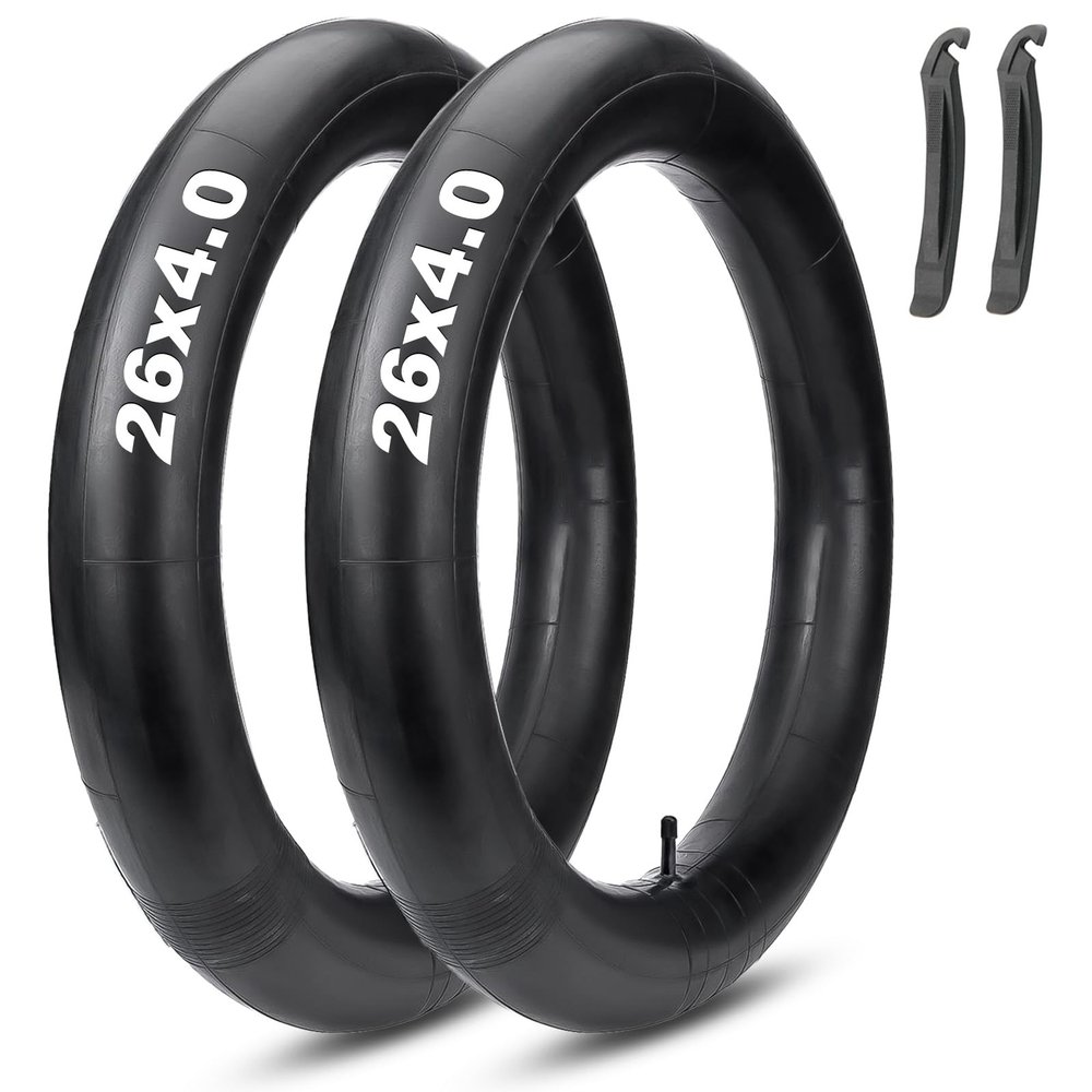 26x4 Fat Tire Bike Tubes: MOHEGIA 2 Pack 26x4.0 Electric Fat Bicycle Inner Tubes AV 32mm Schrader Valve,Premium Butyl Rubber Replacement Tubes with 2 Tire Levers