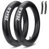 26x4 Fat Tire Bike Tubes: MOHEGIA 2 Pack 26x4.0 Electric Fat Bicycle Inner Tubes AV 32mm Schrader Valve,Premium Butyl Rubber Replacement Tubes with 2 Tire Levers view 1