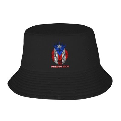 Lion Puerto Rico Puerto Rican Flag Bucket Hat for Men Women Summer Beach Hat Fishing Cap Sun Hats Black