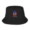 Lion Puerto Rico Puerto Rican Flag Bucket Hat for Men Women Summer Beach Hat Fishing Cap Sun Hats Black view 1