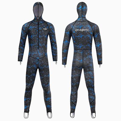 0.5MM Men's Women's Full Body Wetsuit, Ultra Stretch One Piece Diving Wet Suits with Front Zip Hooded for Snorkeling Surfing Canoeing Scuba,Men,M