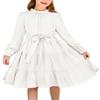 Arshiner Girls White Dress Party Wedding Fall Long Sleeve Tween Special Occasion Dresses 10-12 view 1