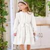 Arshiner Girls White Dress Party Wedding Fall Long Sleeve Tween Special Occasion Dresses 10-12 view 3