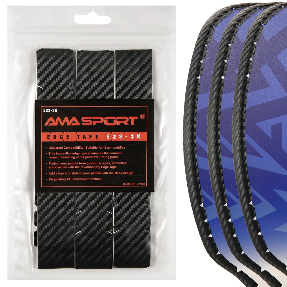 PICKLETECH Pickleball Paddle Protection Tape - 3K PU Interwoven Texture - Paddle Head Edge Guard - Racket Edge Protection Tape -Fit Perfectly Curved Edge -No Wrinkling