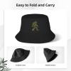 Sasquatch Camouflage Bigfoot Bucket Hat for Men Women Summer Beach Hat Fishing Cap Sun Hats Black view 3