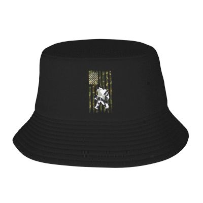 Camo American Flag and Sasquatch Bigfoot Bucket Hat for Men Women Summer Beach Hat Fishing Cap Sun Hats Black