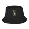 Camo American Flag and Sasquatch Bigfoot Bucket Hat for Men Women Summer Beach Hat Fishing Cap Sun Hats Black view 1