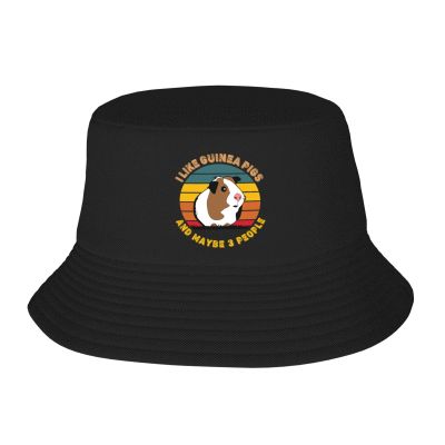 I Like Guinea Pigs and Maybe 3 People Bucket Hat for Men Women Summer Beach Hat Fishing Cap Sun Hats Black