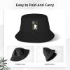 Camo American Flag and Bigfoot Sasquatch Bucket Hat for Men Women Summer Beach Hat Fishing Cap Sun Hats Black view 3