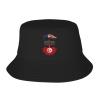 American Grown with Tunisian Roots Tunisia Flag Bucket Hat for Men Women Summer Beach Hat Fishing Cap Sun Hats Black view 1