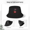 American Grown with Tunisian Roots Tunisia Flag Bucket Hat for Men Women Summer Beach Hat Fishing Cap Sun Hats Black view 3