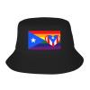 Gay Pride Puerto Rico Bucket Hat for Men Women Summer Beach Hat Fishing Cap Sun Hats Black view 1