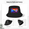 Gay Pride Puerto Rico Bucket Hat for Men Women Summer Beach Hat Fishing Cap Sun Hats Black view 3