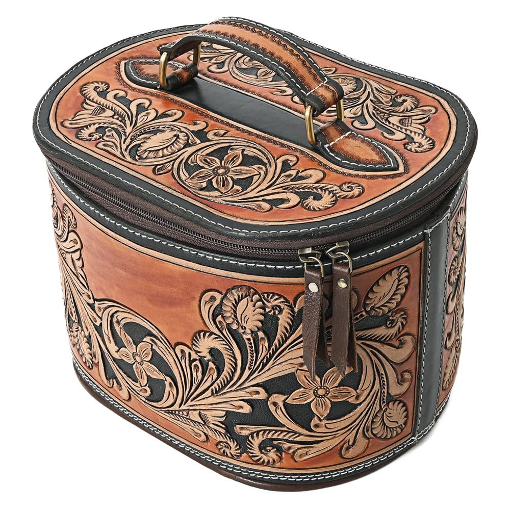 American Darling Jewelry Case Hand Tooled Genuine Leather Western Women Bag Handbag Purse | for Cute