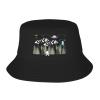 UFO Bigfoot Sasquatch Trees Forest Hide and Seek Bucket Hat for Men Women Summer Beach Hat Fishing Cap Sun Hats Black view 1