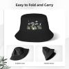 UFO Bigfoot Sasquatch Trees Forest Hide and Seek Bucket Hat for Men Women Summer Beach Hat Fishing Cap Sun Hats Black view 3
