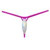 Jaxu Men's Ultra Minimum Comerage G-string Thong Underpants Tiny Slip T-back Drop Shape Underwear Male Hot Micro Thong 2-Pack(Dream Color,Leopard) XL view 2